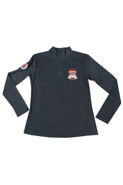 W215  Design half-breasted zipper long sleeve corporate collar printing logo embroidered logo knitted baby clothes women's sweatshirt detail view-6